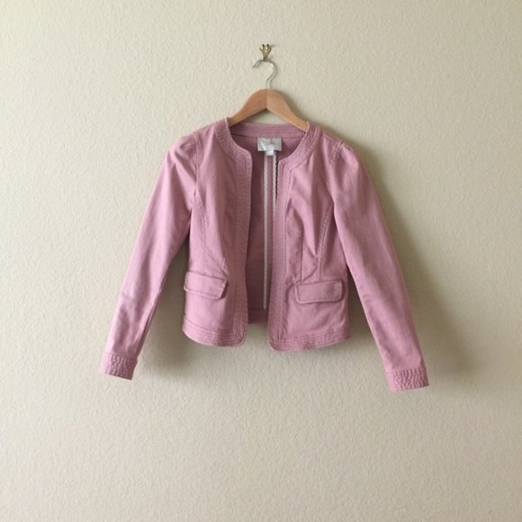 NEW LOFT PINK MAUVE EMBROIDERED BLAZER 00P - Picture 2 of 3